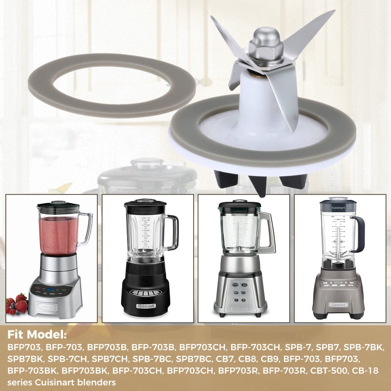 DRELD Blender Blade Cutting with 2 Gasket Sealing, Replacement for Cuisinart CBT-500, SB5600, CB600, BFP703, BFP-703, BFP703B, BFP-703CH, SPB7, SPB-7BK, CB8, CB9, BFP-703 - Image 4